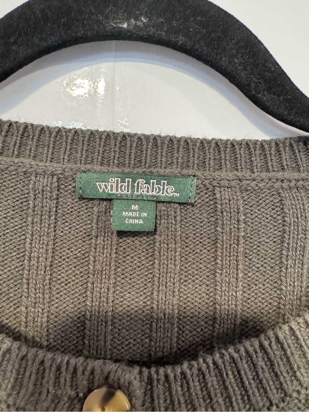 wild fable Charcoal Cable-Knit Button Cardigan - Picture 3 of 4